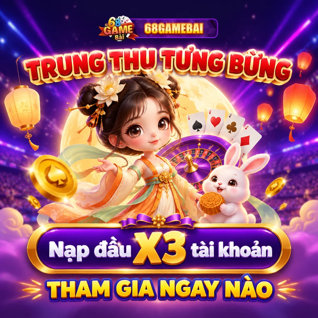 68 Game Bài Trung Thu tưng bừng, nạp đầu X3 tài khoản, tham gia ngay nào
